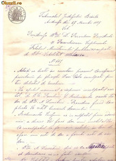 245 Document vechi fiscalizat -1888 -Tribunal Jud. Braila;Escrocherie Ghiorghi Davi Costa,grec-timbru fix,timbru sec,filigran,,ROMANIA-HARTIA TIMBRATA foto