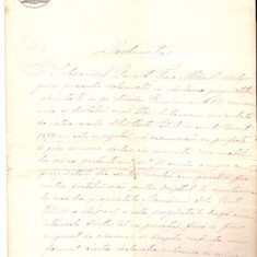 243 Document vechi fiscalizat -1880 -Declaratie de vanzare, Panait Tane Mihail , catre Costi Petridi(grec?)-timbru fix, timbru sec,filigran,,ROMANIA..