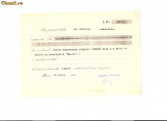 228 Document vechi -1937, Chitanta- Andre I.Draculis, pentru G.Fidelis(greci)manevra Slep,,Horia&amp;quot;, cu remorcher ,,Smyrni&amp;quot;,la Ghecet foto