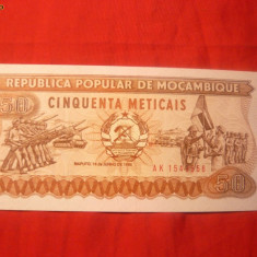 Bancnota 50 Meticais 1986 Mozambic ,cal.NC