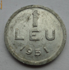 1 leu 1951 - 5 - luciu foto