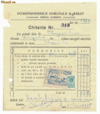 RFL ROMANIA 1941 timbru fiscal local Ramnicu Sarat jud Buzau cal in culoare albastra utilizat pe document evreiesc foto