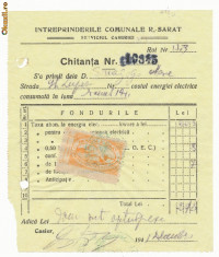 RFL ROMANIA 1941 timbru fiscal local Ramnicu Sarat Buzau pe document evreiesc foto