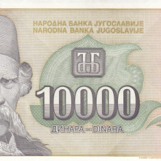 Bancnota Iugoslavia 10.000 Dinari 1993 - P129 UNC