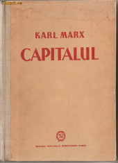 (C763/4) CAPITALUL DE KARL MARX, EDITURA PMR, 1951, 2 VOLUME ( VOL. I SI VOL. AL II-LEA ) foto