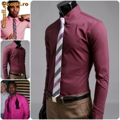 Camasa barbateasca (barbati) H&amp;amp;M, eleganta, sim fit, visinie (visiniu) foto