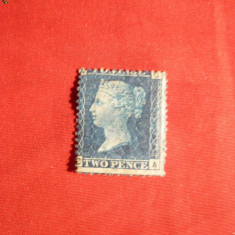 Timbru 2 Centi Anglia ,Regina Victoria 1858 ,nestamp.cu sarn.