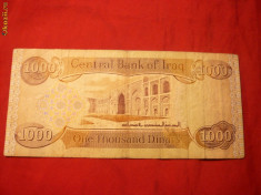 Bancnota 1000 Dinari IRAK , cal.medie foto