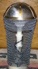 Coif din fier cu alama, cu zale usoare, sec. XI, nou, usor, replica foto