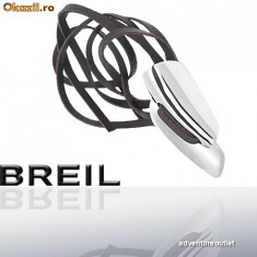 --Lant Colier Piele cu Pandantiv inox &amp;quot;BREIL MILANO&amp;quot; 100% Original Sigilat Cadou Cutie Etichete-Pret magazin-65e foto