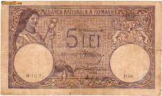 * Bancnota 5 lei 1917 - fagure foto