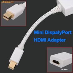 Mini DisplayPort to HDMI adaptor ptr. Apple Macbook -SUPORTA SUNET foto