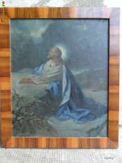 Isus rugandu-Se, pictura religioasa veche in ulei pe panza foto