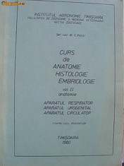 CURS DE ANATOMIE HISTOLOGIE EMBRIOLOGIE VOL.II foto