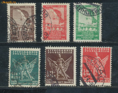 1934 Iugoslavia set 6 timbre Cercetasi - Sokols stampilate, 60 euro Michel foto