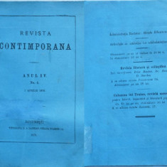 Revista contimporana , anul IV , no. 4 , 1 Aprilie 1876