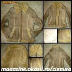 COJOC ALAIN DELON FASHION UNISEX DAMA BARBATI BLANA NATURALA MODEL VINTAGE foto