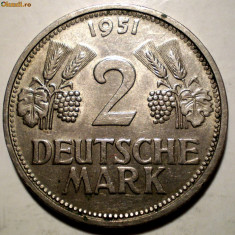 E.307 GERMANIA RFG 2 DEUTSCHE MARK 1951 G XF RARA