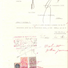 266 Document vechi fiscalizat- William Jancovici, Braila, catre Josefsohn &amp; Zentler, Braila, pentru contrastalii -hartie cu filigran,,ORIGINAL WR