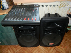 DE VANZARE MIXER AUDIO + BOXE PROFESIONALE MAX DE 450W LA PRET TOTAL DE 650 EURO NEGOCIABIL foto