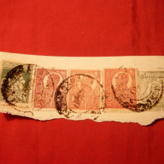 Fragment cu 3 val.10 Bani Ferdinand culori dif.+ 20 Bani marca fixa