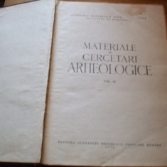 MATERIALE SI CERCETARI ARHEOLOGICE * Vol II -- 1956, tiraj 2730 ex.