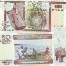 BACNOTA DU BURUNDI 2007 UNC 50 CINQUANTE FRANCS