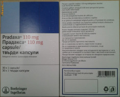 Vand medicament Pradaxa 110 mg (Dabigatran) pentru prevenirea cheagurilor de sange si a accidentelor vasculare cerebrale foto