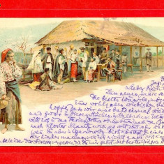 CP-14=Romania Carte postala color LITHO circulata 1899 de la Iasi la Leipzig