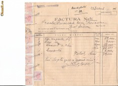 297 Document vechi fiscalizat-28dec1946-Factura nr.54 -Scoala Primara comuna Perisoru(Ianca), jud.Braila-a fost indosariat prin coasere