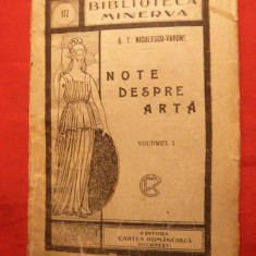 G.T.Niculescu-Varone -Note despre Arta - vol 1 -cca.1925