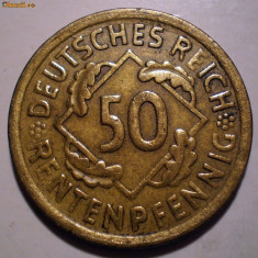 C.215 GERMANIA WEIMAR 50 RENTENPFENNIG 1924 A RARA