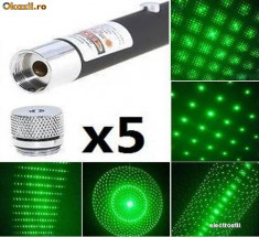 Laser Verde 3D ===Green laser Pointer=== 200 MW Cu 5 Capete De Schimb foto