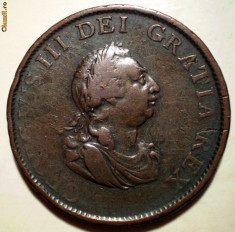 C.255 MAREA BRITANIE GEORGE III HALF PENNY 1799 foto