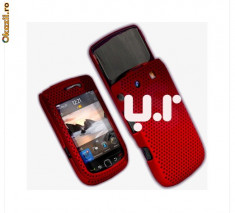 husa rosie mesh slide Blackberry Torch 9800 + folie ecran + expediere gratuita cu posta romana foto