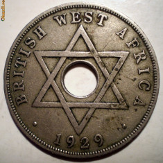 E.272 AFRICA DE VEST COLONIE BRITANICA BRITISH WEST AFRICA 1 PENNY 1929 RARA