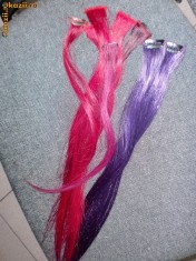 extensii suvite colorate par natural clip on foto