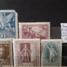timbre ungaria 1923 mi 369-373