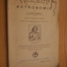ASTRONOMIE * Lectiuni Elementare - N. Abramescu - 1930, 219 p.