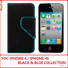 TOC iPHONE 4S - HUSA iPHONE 4 - BLACK &amp;amp;amp; BLUE - TOC DE CALITATE - HUSA iPHONE 4G - TOC iPHONE 4S - B&amp;amp;amp;B COLLECTION foto