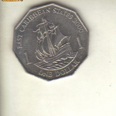 bnk mnd East Caribbean States 1 dollar 2000 , corabie