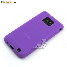 Husa silicon mov purple samsung galaxy s2 i9100 + folie protectie ecran + expediere gratuita