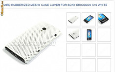 husa protectie alba mesh Sony Ericsson X10 silicon rigid antiradiatii airmesh + folie protectie ecran foto