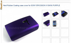 husa protectie mov + folie ecran Sony Ericsson X10 mini silicon rigid antiradiatii foto