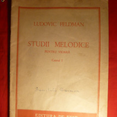 Caiet Partituri - Ludovic Feldman -Studii pt. Vioara-1950