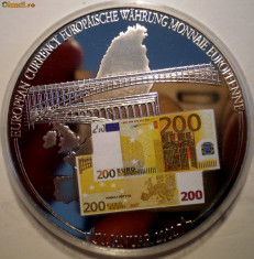 5.166 LIBERIA 1 DOLLAR BANCNOTA 200 EURO 2002 PROOF 50mm/52,48g foto