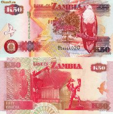 ZAMBIA 50 kwacha 2008 UNC!!! foto