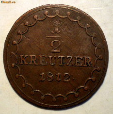 E.040 AUSTRIA 1/2 KREUTZER KREUZER 1812 S VF/XF foto