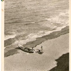 CP 210-20 Vasile Roaita -Pe plaja -RPR -circulata 1957 -sepia -starea care se vede