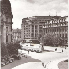 CP 210-81 Bucuresti - Piata Universitatii(masini de epoca) -RPR -circulata 1960 -starea care se vede, are la un colt, pe spate, urma de la dezlipire